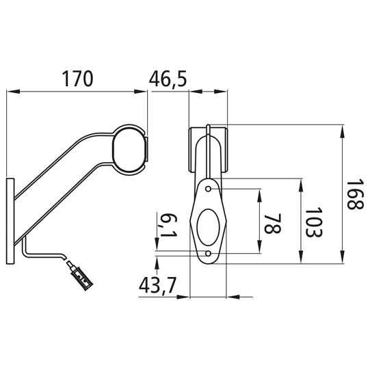Asp&ouml;ck - Superpoint II, 24 V, rechts, rt/ws/ge, 1,25 m, P&R Suer 127555056