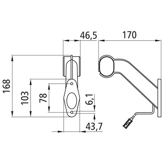 Asp&ouml;ck - Superpoint II, 24 V, links, rt/ws/ge, 1,25 m, P&R Suer 127555057