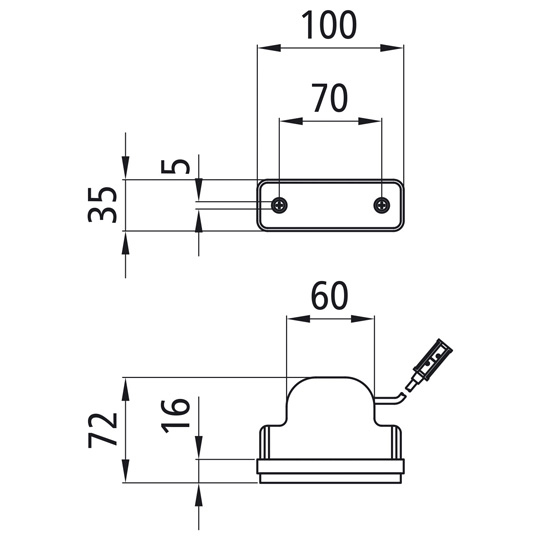 Asp&ouml;ck - Flatpoint I LED, 24 V, wei&szlig;, 0,50 m, P&R, mit Gumm Suer 127555061