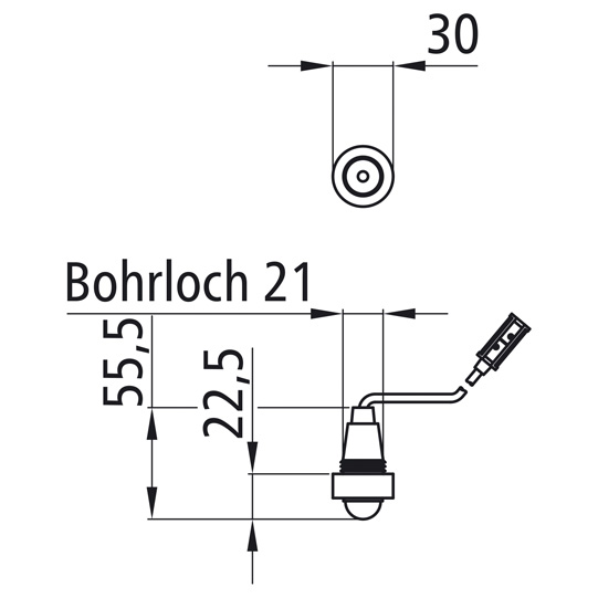 Asp&ouml;ck - Monopoint I LED, 12/24 V, wei&szlig;, 0,50 m, P&R Suer 127555078