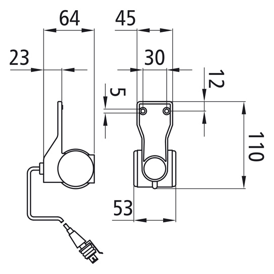Asp&ouml;ck - Superpoint III LED, 24 V, re, 0,25 m, 2-pol. Super Suer 127555146