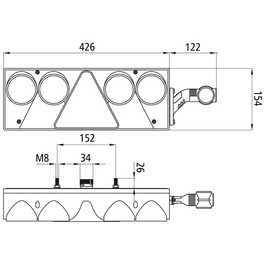 Asp&ouml;ck - Europoint II LED, 24 V, rechts, mit URA, 7-pol. AS Suer 127555180
