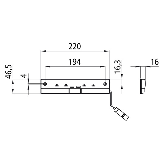 Asp&ouml;ck - Innenleuchte LED, 24 V, Kabel 1,5 m, 3-pol. ASS Suer 127555189