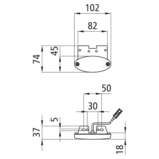 Flatpoint II LED, 24 V, Seitenmarkierungsleuchte, Kabel 1,50 m
