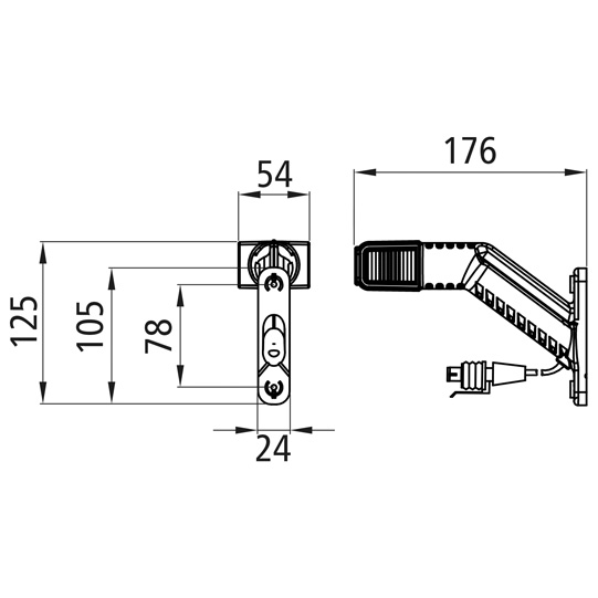 Asp&ouml;ck - Superpoint IV LED, 12/24 V, links, 1,00m, 2-pol. S Suer 127555217