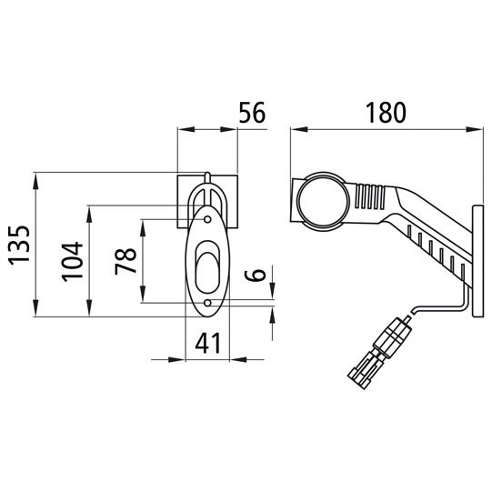 Asp&ouml;ck - Superpoint III LED,24 V,links, rt/ws/ge, 0,5 m, 2- Suer 127555233