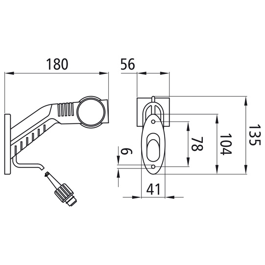 Asp&ouml;ck - Superpoint III LED, 24 V, rechts, rt/ws/ge, 3,00 m Suer 127555236