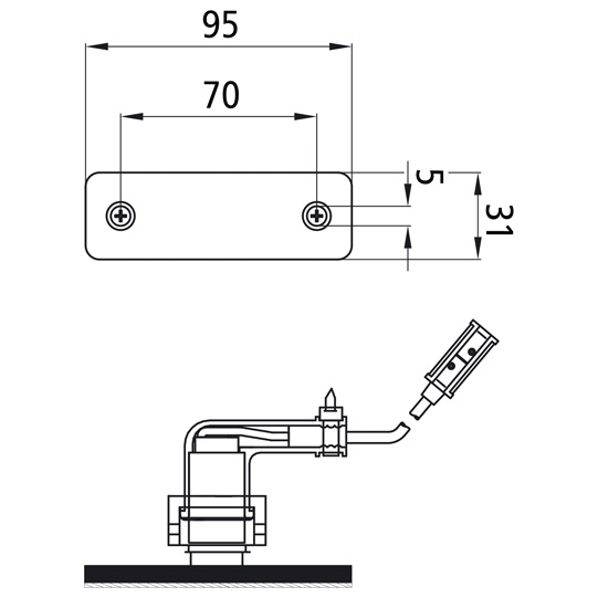 Asp&ouml;ck - Sidepoint, 24 V, wei&szlig;, 0,25 m, P&R, Einbau, m. Gum Suer 127555270