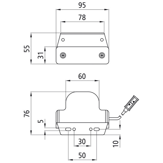 Asp&ouml;ck - Flatpoint I LED, 24 V, wei&szlig;, 1,50 m, P&R, 90 Grad Wink Suer 127555279
