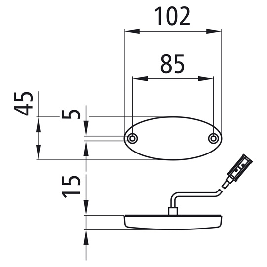 Flatpoint II LED, 24 V, wei&szlig;, ohne Reflektor, Kabel 3,50 m, 31-6904-124 Suer