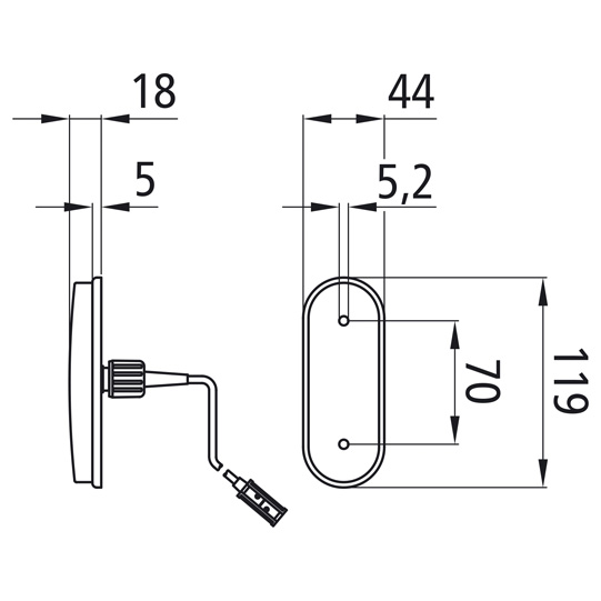 Asp&ouml;ck - Unipoint LED, 24 V, Positionsleuchte wei&szlig;, vertika Suer 127555298