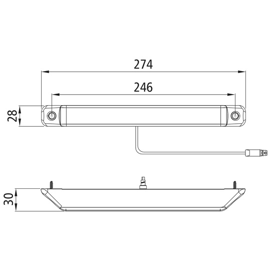 Asp&ouml;ck - Linepoint II LED, 12/24 V, 0,5 m, 3-pol. ASS, R&uuml;ck Suer 127555304