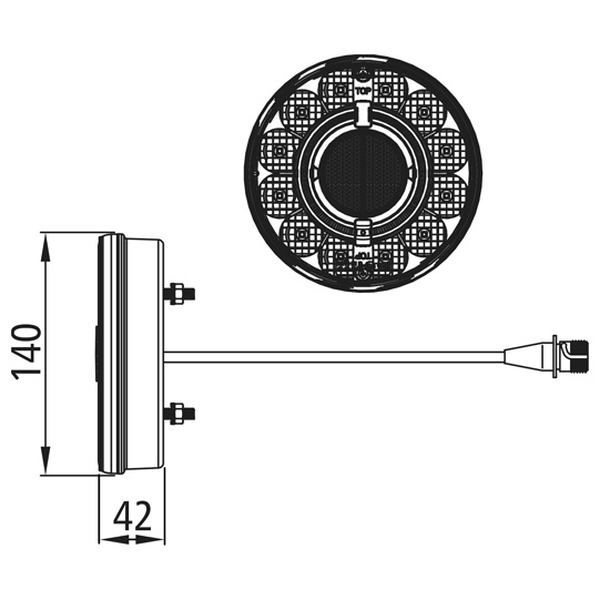 Asp&ouml;ck - Braspoint 140, 12/24 V, 3-Funkt.-LED-Leuchte, 7-po Suer 127555316