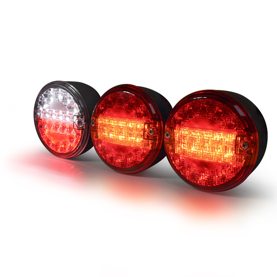 Asp&ouml;ck - 3-Kammer LED, 12/24 V, 140 mm Durchmesser, 0,15 m, 2x 7-pol. Suer