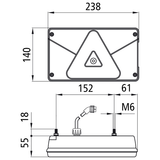 Asp&ouml;ck - Multipoint V LED, 24 V, links, Bremslicht LED, 2,5 Suer 127555333