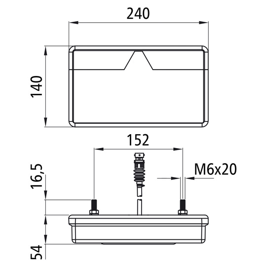 Asp&ouml;ck - MultiLED II, 12/24 V, rechts, hoch, 0,5 m, 5-pol. Suer 127555348