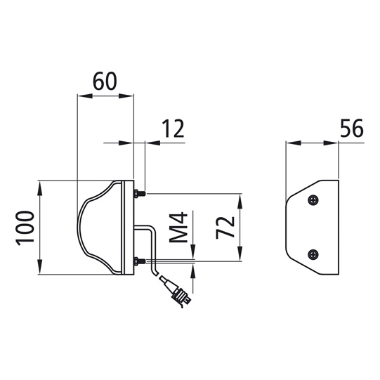 Asp&ouml;ck - Regpoint LED, 24 V, KZL, 1,2 m, 2-polig AMP Buchse Suer 127555367