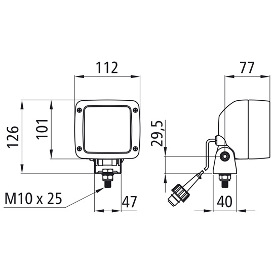 Asp&ouml;ck - R&uuml;ckfahrleuchte, 24 V, 2,50 m, 2-pol. ASS, 70W, H3 Suer 127555395