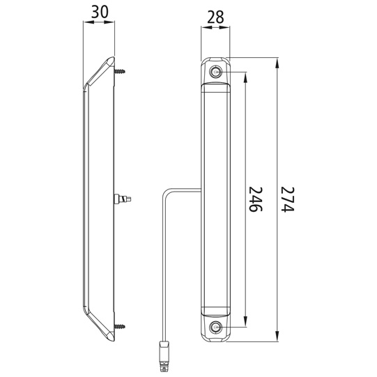 Asp&ouml;ck - Linepoint II LED, 12/24V, 0,5m, 3-pol.ASS, R&uuml;ckfah Suer 127555397