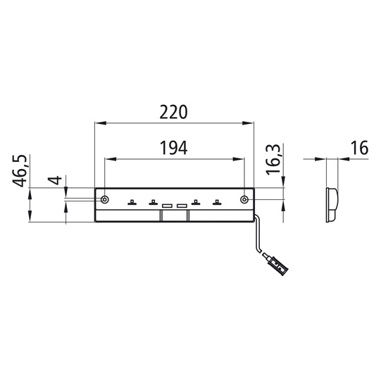 Asp&ouml;ck - Innenleuchte LED, 24 V, Kabel 0,25 m, P&R Suer 127555402