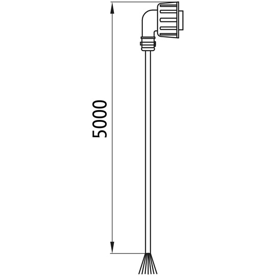 Asp&ouml;ck - Zuleitung 7-pol. ASS, Buchse, rechts, 5,0m, gr&uuml;n, Suer 127555428