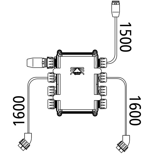 Verteiler ASS, Leuchtenzuleitung,1600 mm, ADR, Ausgang Steckdose Suer 127555469