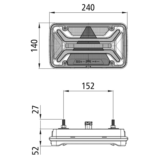 Asp&ouml;ck - MultiLED III, 12/24 V, re, 7-pol. AMP, 1 x 2-pol. Suer 127555516