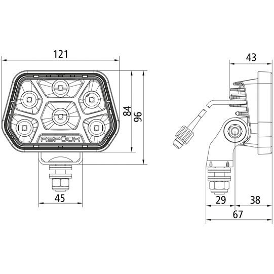 Asp&ouml;ck - Workpoint II 1500 LED, 12/24 V,1,5 m,2-pol.ASS,Nah Suer 127555537
