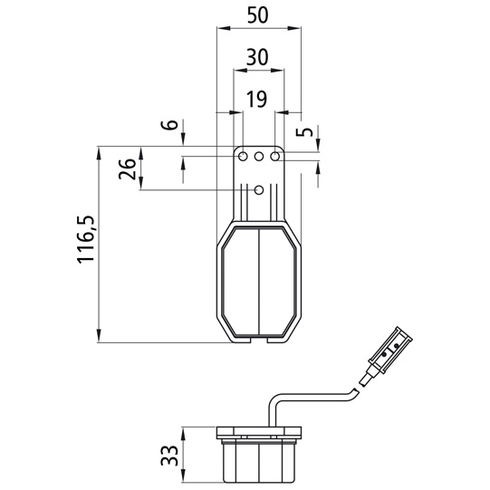 Asp&ouml;ck - Flexipoint I LED, 9-33 V, links, rot/wei&szlig;, 1 m, P+ Suer 127555540