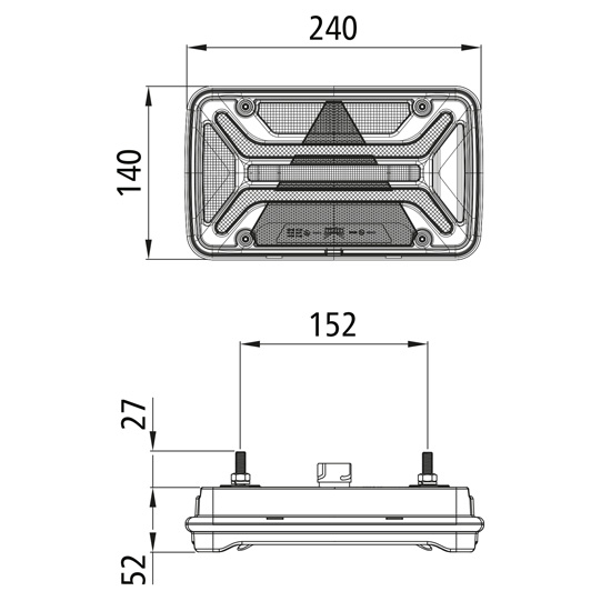 Asp&ouml;ck - MultiLED III, 12/24 V, links, 7-pol. ASS, mit Drei Suer 127555544