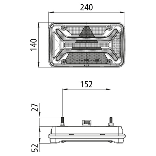 Asp&ouml;ck - MultiLED III, 12/24 V, re, 7-pol. ASS, 1 x 2-pol., Suer 127555547