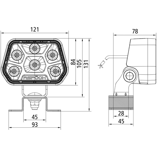 Asp&ouml;ck - Workpoint II 3000 LED, 12/24V,1,5 m,open end, 20 Grad Suer 127555586