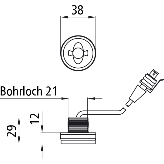 Asp&ouml;ck - Monopoint II LED, 12/24 V, Posileuchte wei&szlig;, flach Suer 127555611