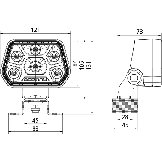 Asp&ouml;ck - Workpoint II 3000 LED DT, 12/24 V, 60 Grad Flutlicht Suer 127555614