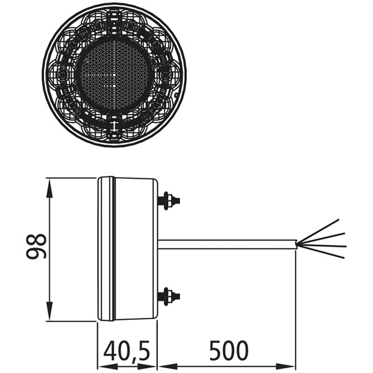 Asp&ouml;ck - Braspoint 98 LED, 12/24 V, 3-Funkt., open end,0,5 Suer 127555617