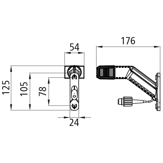 Asp&ouml;ck - Superpoint IV LED, 12/24 V, links, 0,50 m, 2-pol. Suer 127555618