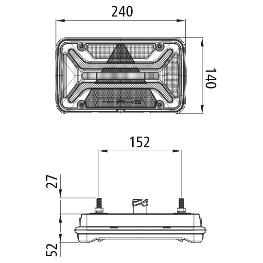Asp&ouml;ck - MultiLED III, 12/24 V, rechts, 7-pol. AMP, Dreieck Suer 127555621