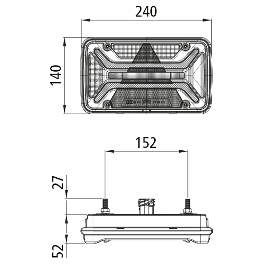 Asp&ouml;ck - MultiLED III, 12/24 V, li, 7-pol. AMP, 1 x 2-pol. Suer 127555625