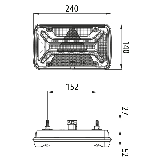 Aspöck - MultiLED III, 12/24 V, re, 7-pol. AMP, 1 x 2-pol. Suer 127555626