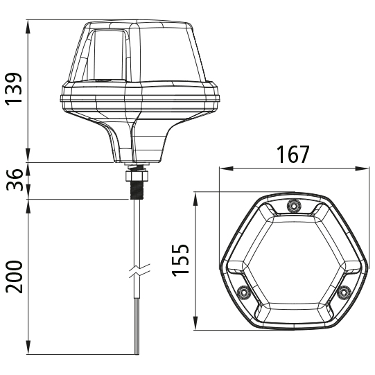 Asp&ouml;ck - FlashLED, Rundumleuchte,12/24V,Schraubenhalt.,0,20 Suer 127555628