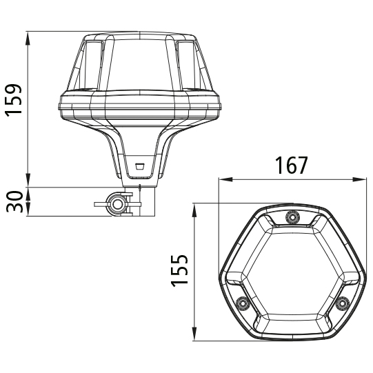Asp&ouml;ck - FlashLED, Rundumleuchte, 12/24 V, DIN-Anschluss Suer 127555629