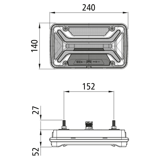 Asp&ouml;ck - MultiLED III Truck, 12/24 V, li, 7-pol. AMP, 1 x 2 Suer 127557051