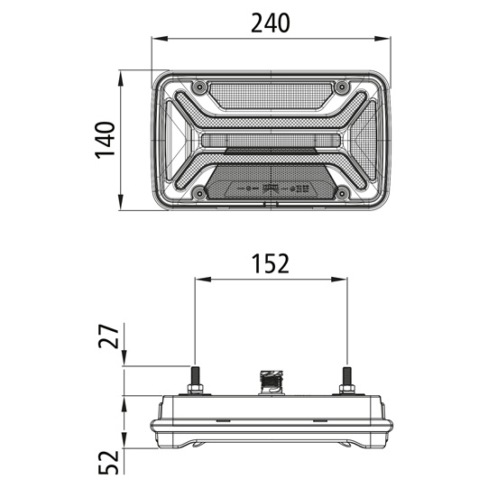 Asp&ouml;ck - MultiLED III Truck, 12/24 V, re, 7-pol. AMP, 1 x 2 Suer 127557052