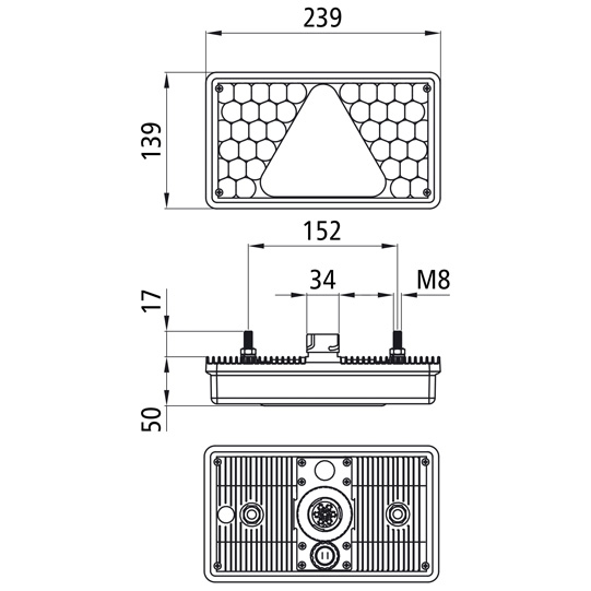 Asp&ouml;ck - MultiLED, 24 V, rechts, 7-pol.AMP+2-pol.ASS,m. LCG Suer 127557121