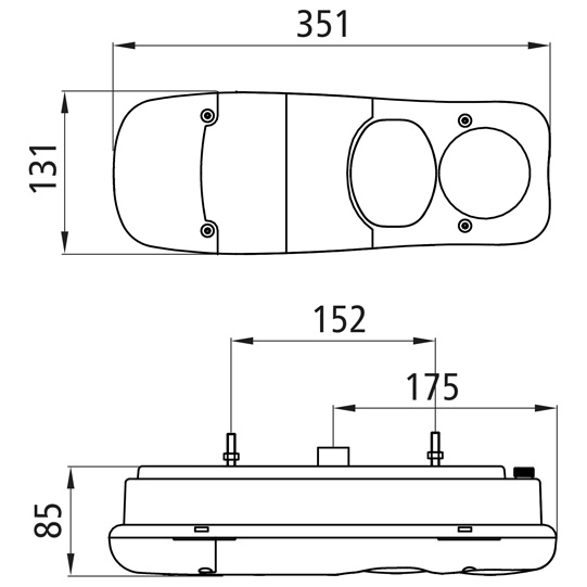 Asp&ouml;ck - Eurofab, 12 V, links, T&uuml;lle, Bolzenabstand 152 mm Suer 127557122