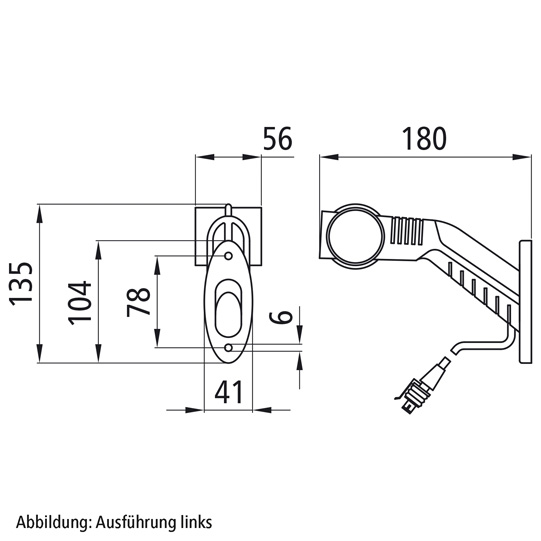 Asp&ouml;ck - Superpoint III LED, 24 V, re, rt/ws/ge,1,5m,2-pol. Suer 127557165
