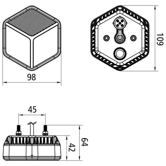 Asp&ouml;ck - MiniLED III, 3-Funkt.,12/24 V, li/re, 0,5 m, 5-pol Suer 127557209