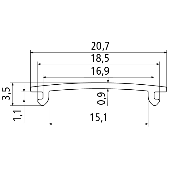 Asp&ouml;ck - Abdeckprofil f&uuml;r FlexLED Montageprofile, grau, 100 Suer 127557264