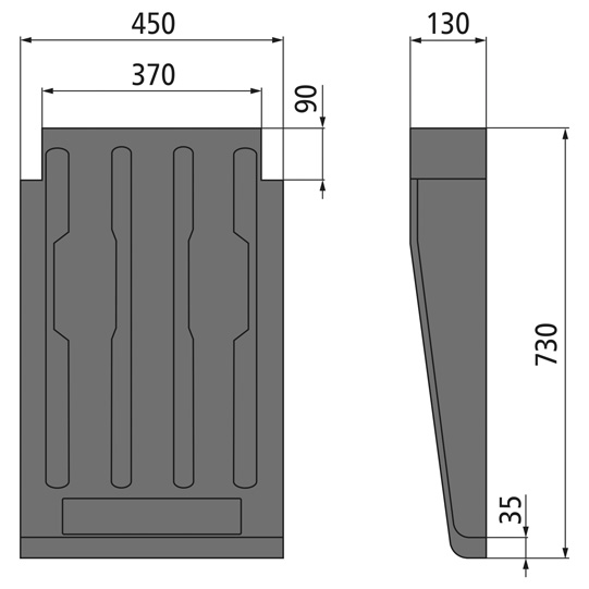 Sauermann - Trailerkotfl&uuml;gel lang B450 &times; 730 SG Suer 181378077