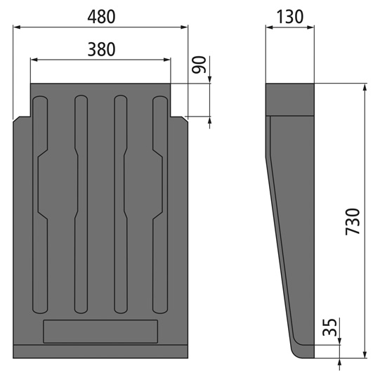 Sauermann - Trailerkotfl&uuml;gel lang AS B480 &times; 730 SG Suer 181378120